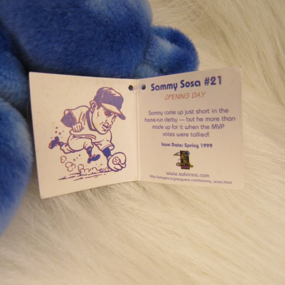 Salvino's Bammers Opening Day Sammy Sosa #21 Blue Beanie Bear - Picture 6 of 11